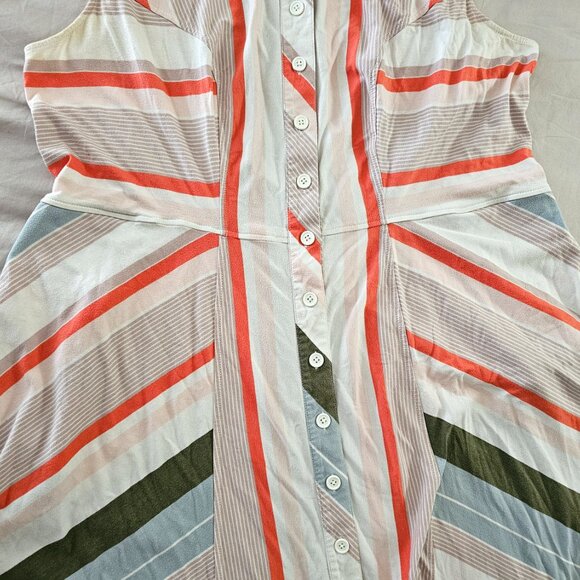 Plus Size Stripe Cotton Knit Sash Tie Shirt Dress - Picture 8 of 16